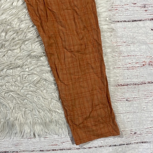 Eberjey Strata Plaid Solid Hudson Tie Waist Crop High Rise Pants Pecan - Picture 9 of 10